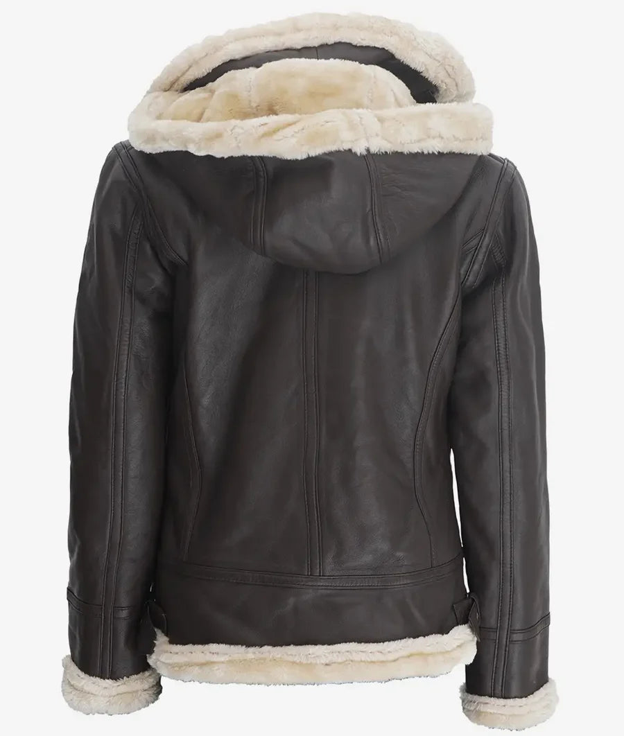 Edinburgh Leather Jacket With Removable Hood